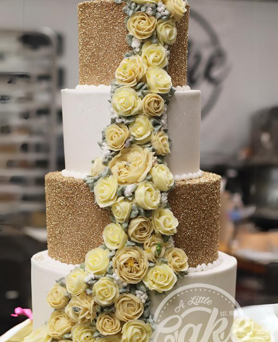 Best Bakeries Near Me For Custom Cakes & Desserts 4 Buttercream Iced Wedding With A Cascade Of Buttercream Flower