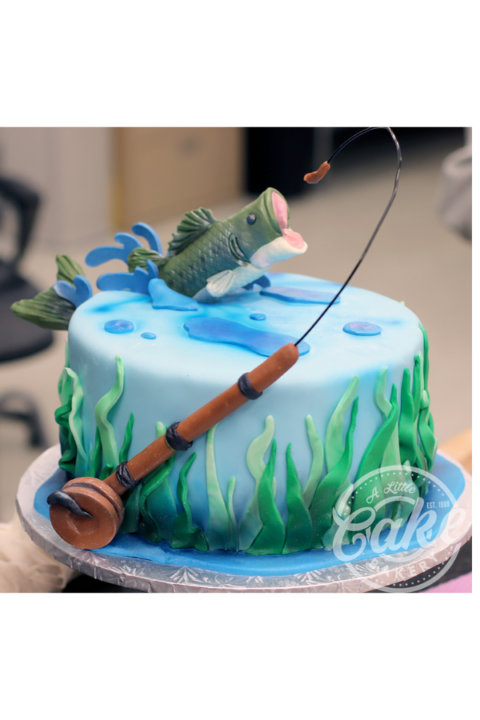 Fishing Themed Birthday – Groomsmen Cake Fish Jumping Out Of Water Cake