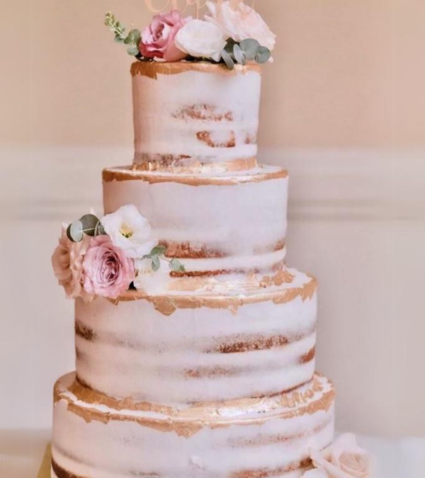 Best Custom Wedding Cakes Near Me NJ From A Top Local Bakery 2 Naked Wedding Cake With Gold Leaf NY NJ
