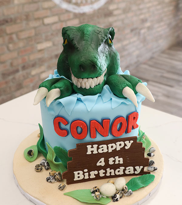 Single Tier Dinosaur Birthday Cake