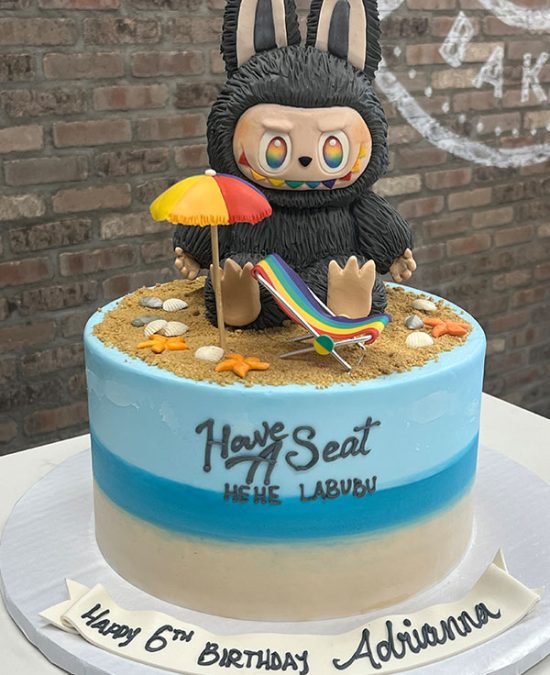 Labubu Beach Themed Birthday Cake