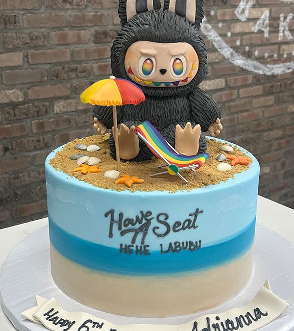 Labubu Beach Themed Birthday Cake