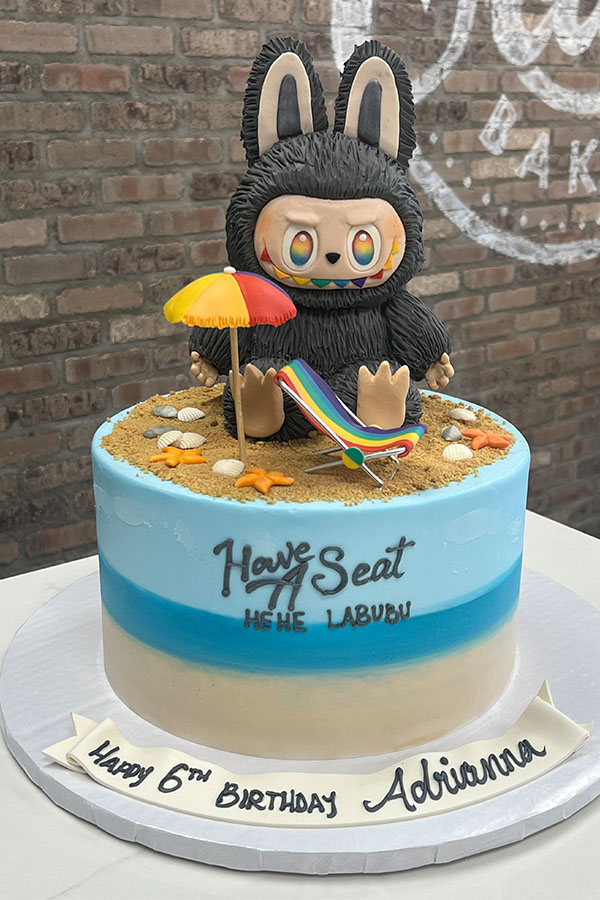 Labubu Beach Themed Birthday Cake