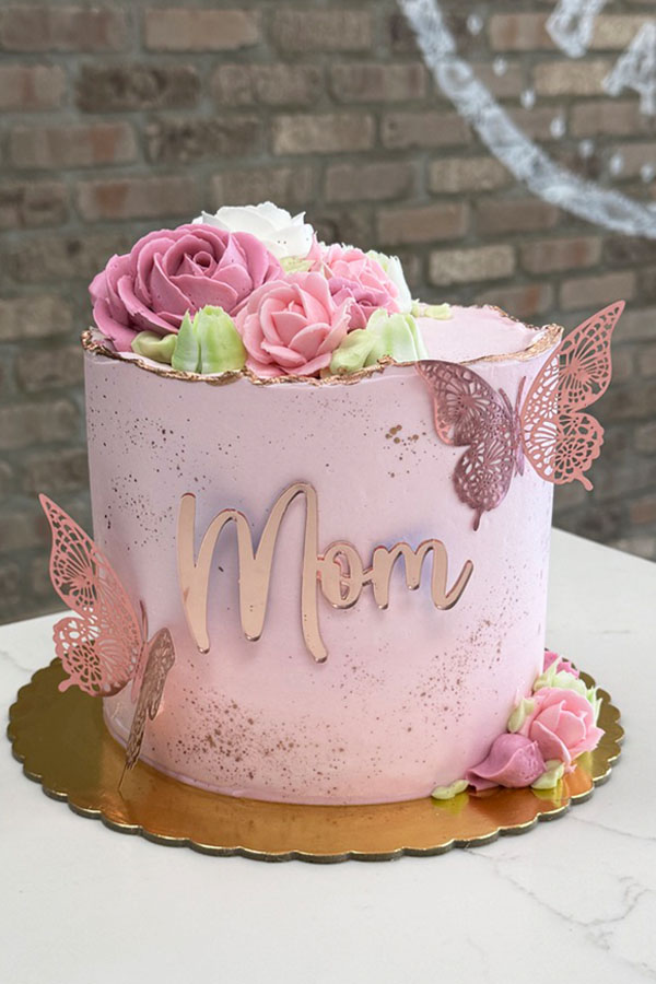 Flowers & Butterflies Mother's Day Cake