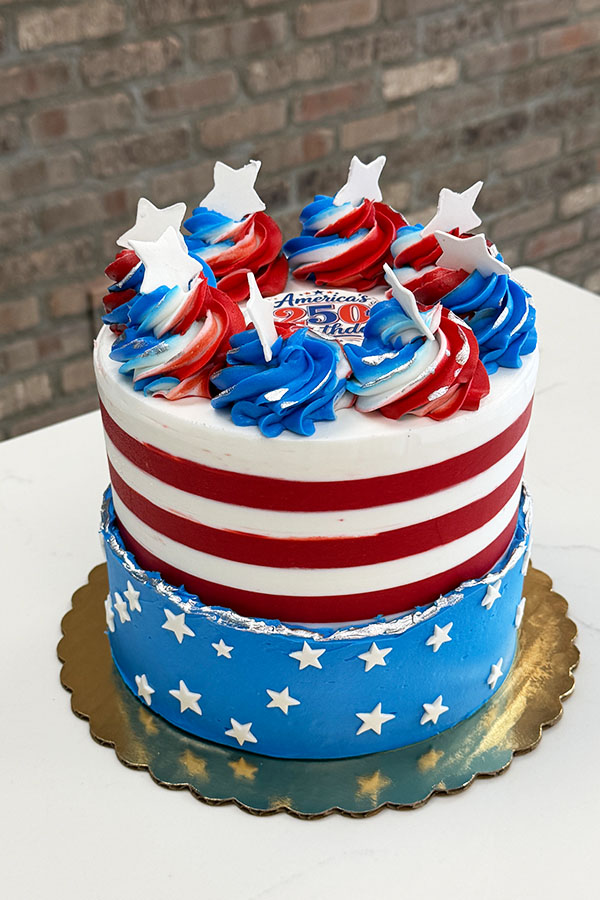 Stars & Stripes 4th Of July Cake
