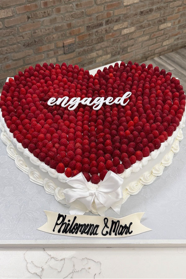 Heart Shaped Engagement Cake