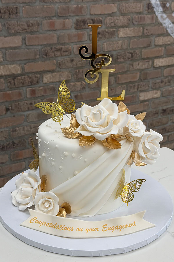 Love in Bloom Engagement Cake