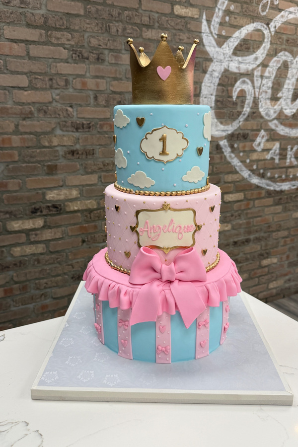 Princess Crown First Birthday Cake