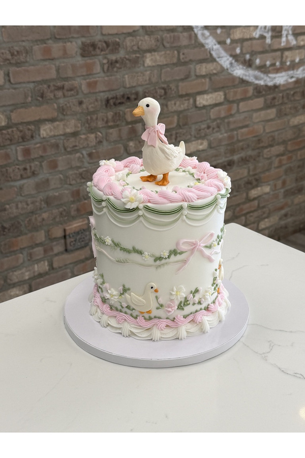 Custom Silly Goose celebration cake featuring a whimsical goose theme.